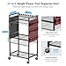 JUNNUJ Large Power Tool Organizer Cart with Charging Station, Garage Floor Standing Rolling Drill and Tools Battery Storage Cart on Wheels, Heavy Duty Utility Rack Shelf with 8 Outlet Power Strip, Red