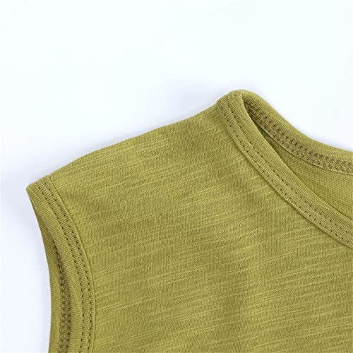 Toddler Baby Girls Boys Tank Tops Summer Solid Crewneck Shirts Tops Classic Loose Soft Sleeveless (Mint Green, 6 Years)2