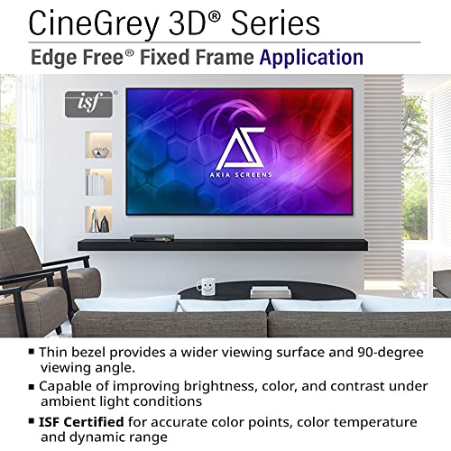 Image of Akia Screens 123 inch ALR Fixed Frame Projector Screen 16:9 CineGrey 3D Ambient Light Rejecting 4K /8K Indoor Home Theater Screen for Standard Throw Projectors - AK-NB123DH3