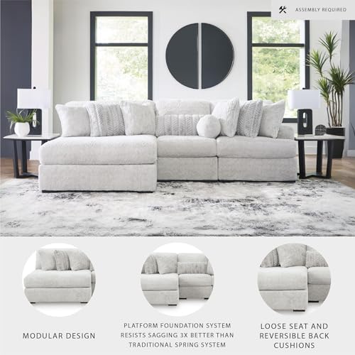 Image of Signature Design by Ashley 3-Piece Modular Sectional with Chaise, White