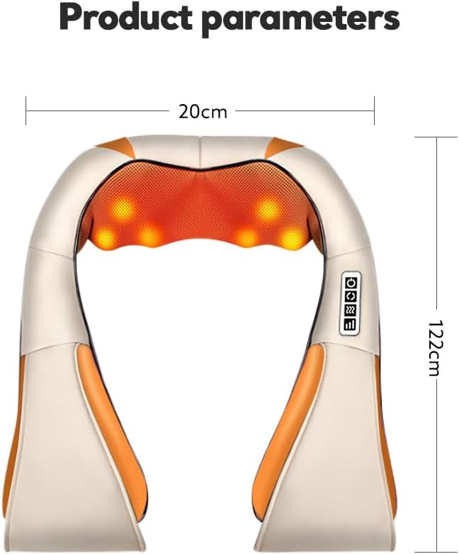 Miniatura 6 de Masajeador de cuello, hombros y espalda Shiatsu 4D con masaje de amasamiento profundo con calor para uso relajante corporal en casa, automóvil,