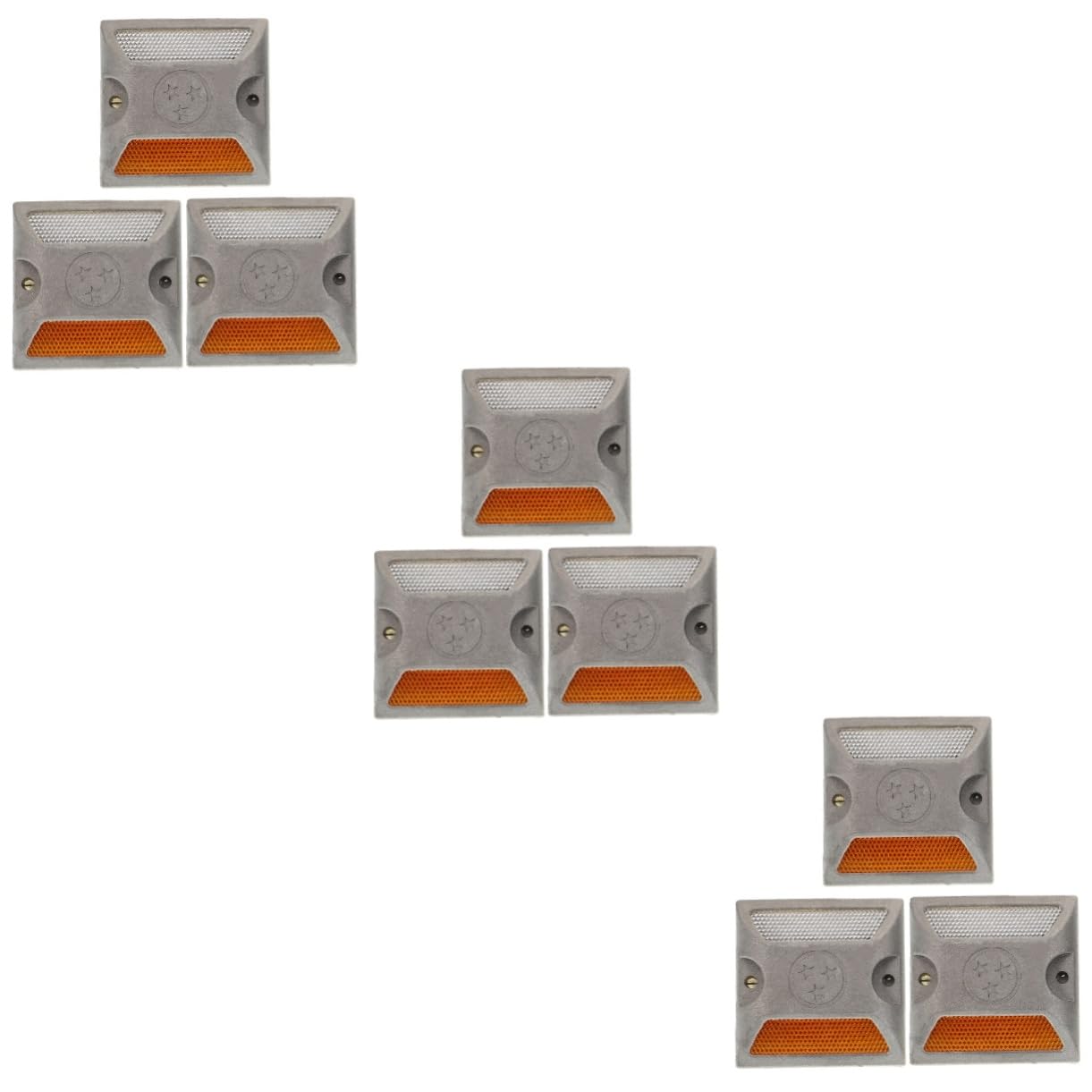 Holibanna 3 series Luces De Carretera Reflector LED De Emergencia Para Carretera Calle Paisaje Pavimento Entrada Advertencia Alta Suelo Exterior Marcador Amarillo 3 piezas*3