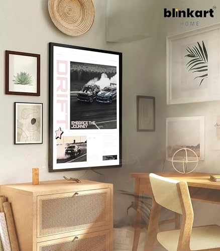 Image of BLINKART Nissan Silvia S15 CarFramed Posters Gift Items Boys Room Wall Decoration Bedroom Office Studio Synthetic Wood Frame & Acrylic Glass Ready to Hang - 18x12 Inch, (A4 Size) - CAR-110