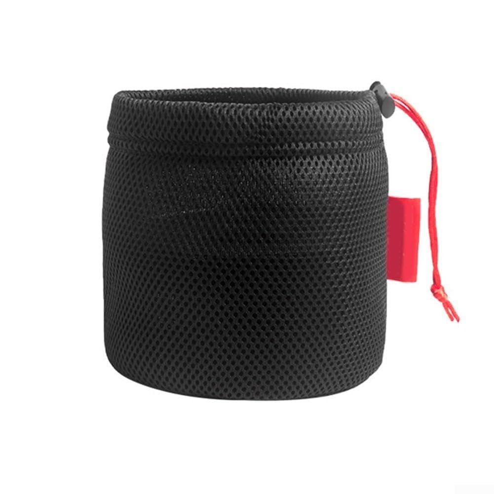 Mesh Pot Organizer Bag for Camping Cookware Storage, Breathable Outdoor Kitchen Gear Pouch with Drawstring, Anti-Collision Hiking Stove Carrier and Water Bucket Mesh Holder,(14 * 16cm)