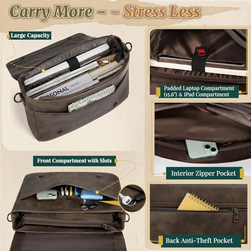 RAINSMORE Vintage Flap Messenger Bag