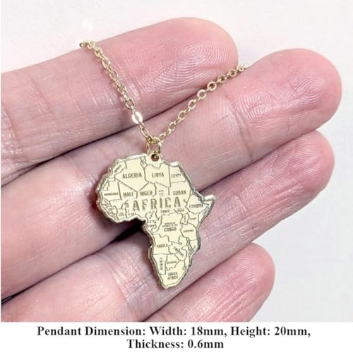 14K Gold Plated Map Necklace – Handcrafted Unisex Jewelry – 18" + 3" Adjustable Chain3