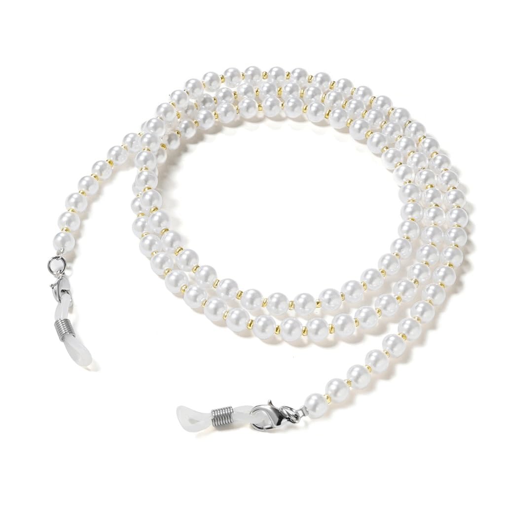 Chaîne de Lunettes en Perles, Cordon de Suspension pour Masque, plaqué Or épais