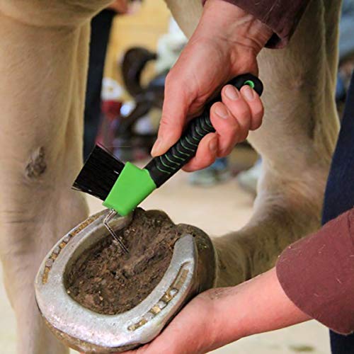 Horse Hoof Pick Brush with Soft Touch Rubber Handle (NEON GREEN) - Image 6