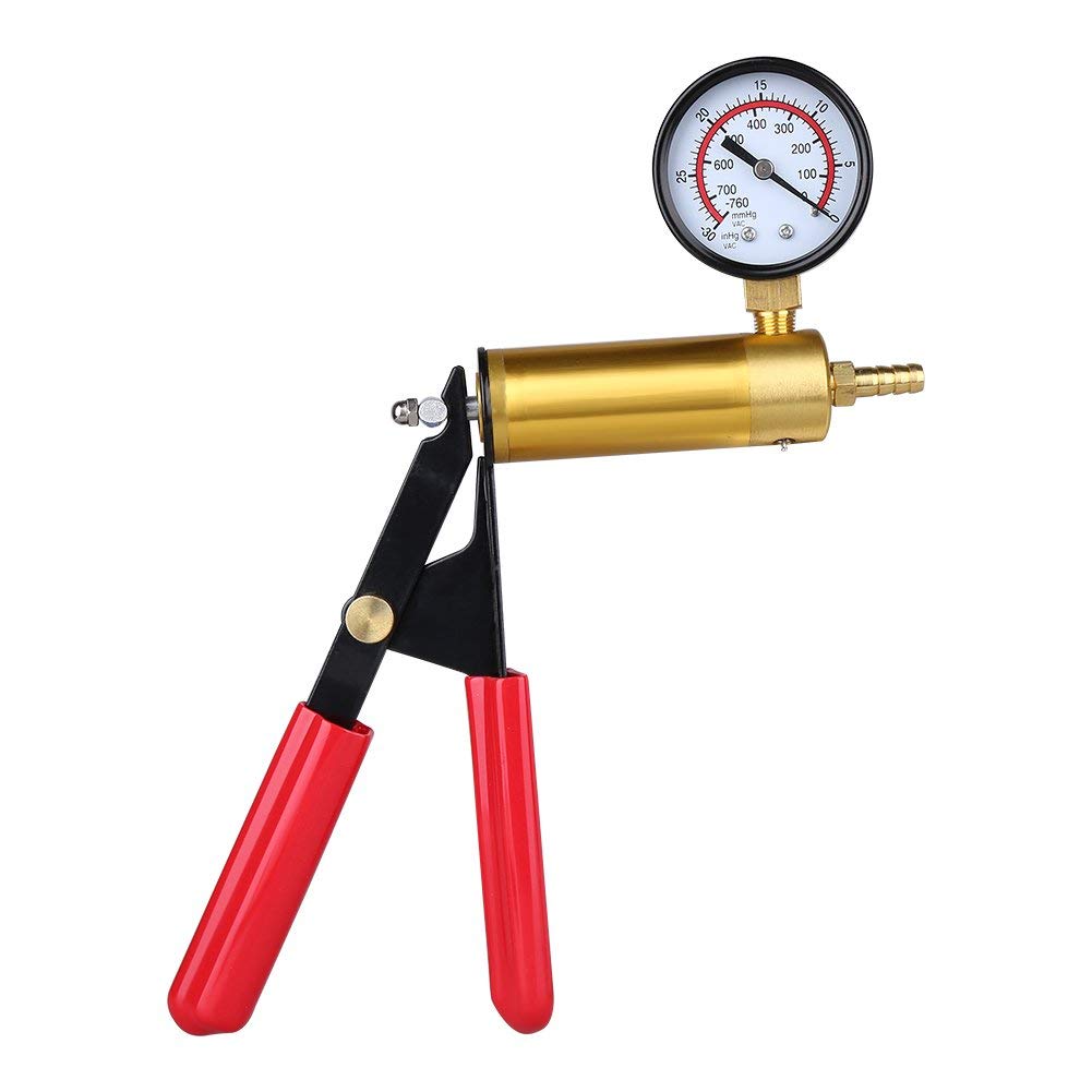 Fyearfly Sangrado Kit del Sistema De Frenos, Vacío Probador Bomba De Mano Herramienta De Purga De Frenos Líquido Reparación De Vehículos con Medidor, para Frenos Diagnóstico De Motocicleta,Automóvil