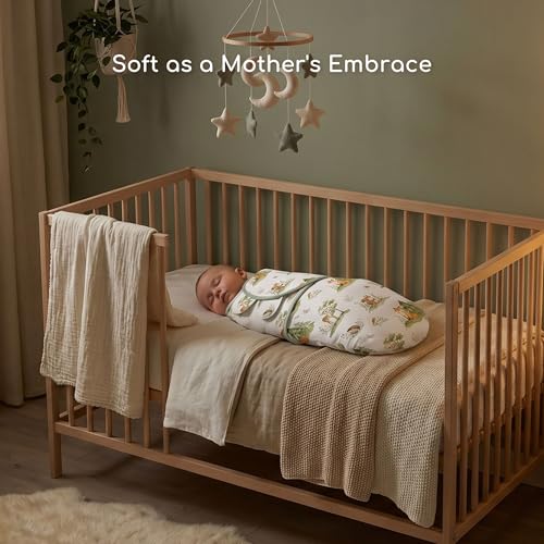 Image of Cotton Swaddles for Newborn, Baby Newborn Swaddle 0-3 Month | 2-Pack Soft Adjustable Newborn Swaddle Sleep Sack, Baby Girls & Boys,Wrap Nursery Infant Swaddling Blankets Jungle Animals