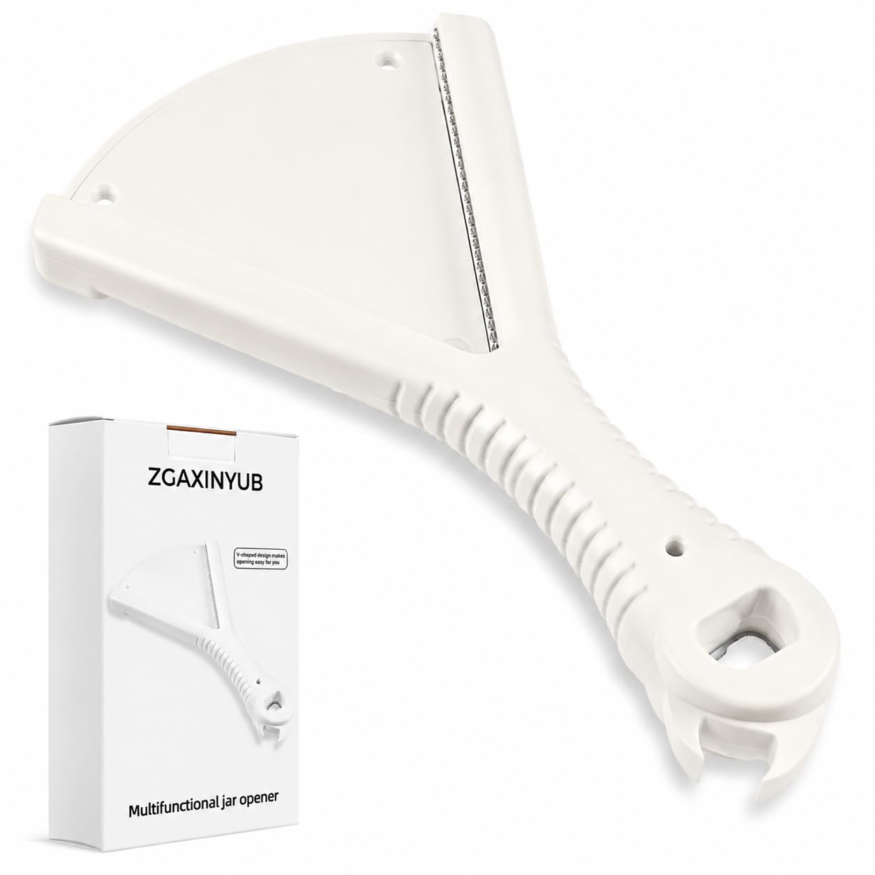 Abridor de tarros para manos débiles, agarre de tapa de acero inoxidable, fácil de girar para tarros de 0.5 a 5.1 pulgadas, herramienta de cocina manual para personas mayores y manos con artritis