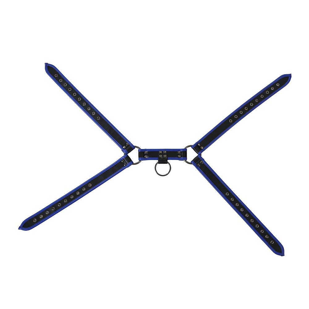 Sangle de Poitrine pour Hommes en Cuir avec Trous d'aération Double bandoulière de Sport - Bleu.