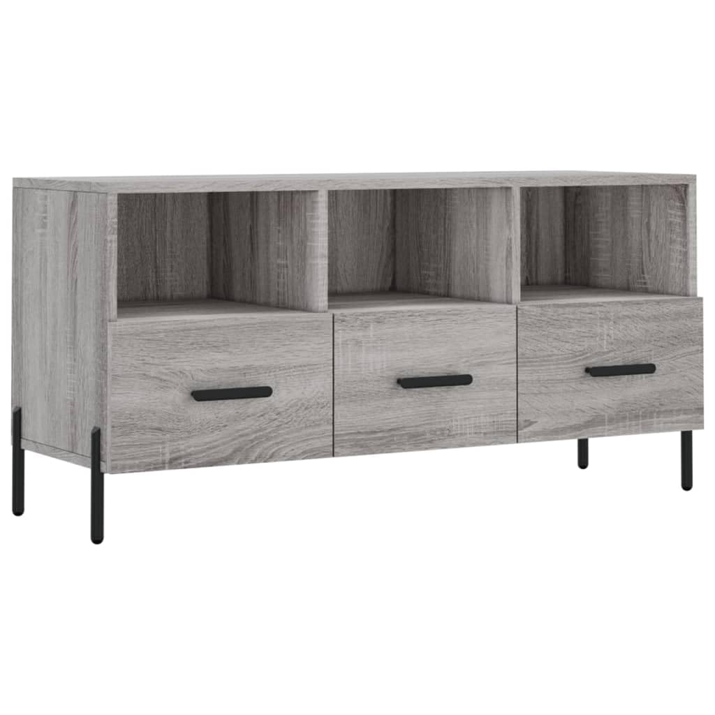 Drewnopochodna szafka pod TV z szufladami Szary 102x36x50 cm