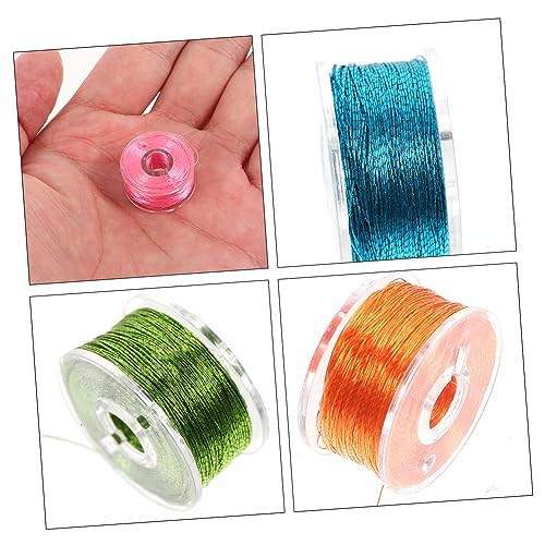 Veemoon Kit de costura con 25 hilos de bordado metálicos para máquinas de bordar y manualidades en casa miniatura 5