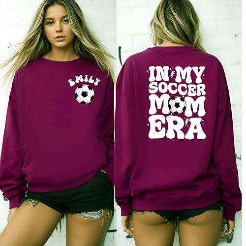 Personalized Soccer Mom Shirt, Custom In My Soccer Mom Era Sweatshirt, Sport Mother Sweater, Gift for Soccer Mama3