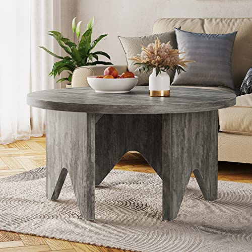 Yitahome Round Coffee Tables With Hairpin Legs Farmhouse Coffee Table Kitchen Dining Table Wooden Leisure Coffee Table Office Modern Coffee Table For Living Room Recepetion Room Easy Assembly Grey #TOP2