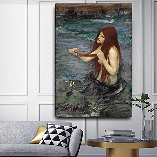 Kit peinture diamant sirène William Waterhouse broderie strass complète 50x60cm