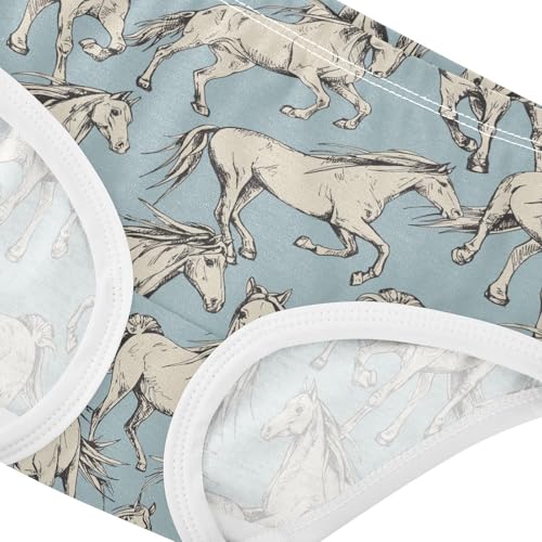 Girls Underwear Soft Cotton Horses Kids Panties in Sizes 2/3t, 4t, 5t, 6 and 84
