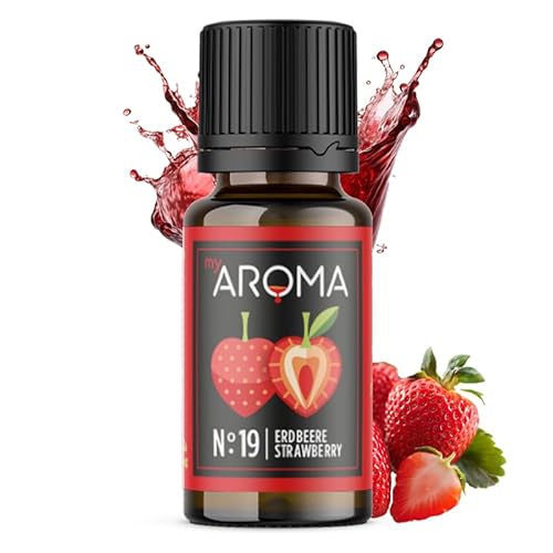 my AROMA - myAROMA flavour drops – Erdbeere 10ml, flavour drops zuckerfrei, kalorienfrei & vegan, natürliches Lebensmittelaroma ohne künstliche Farbstoffe für Backen, Essen und Trinken, Nr. 19