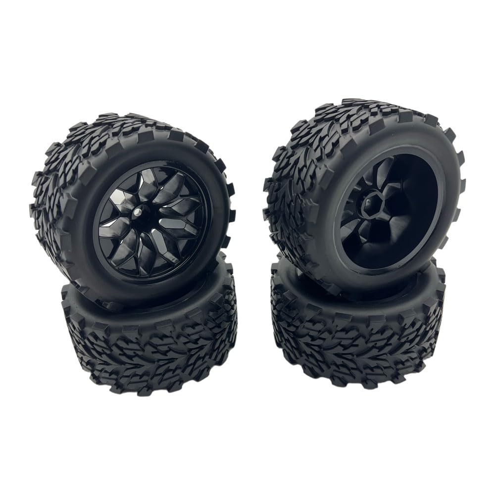 ZRRC 12mm Hex RC Wheels and Tires 1/10 Scale RC Truck Tires and Wheels for Traxxas Rustler Stampede 2wd 4x4 vxl Hoss E-Revo Redcat Volcano EPX RIAARIO