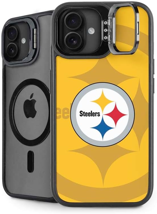 Skinit Kickstand Phone Case Compatible with iPhone 16 Plus - Officially Licensed NFL Pittsburgh Steelers Team Jersey Design