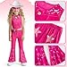 Cubacubo Cowgirl Costume Girls Kids Disco Western Rodeo Dress Up Outfits for Halloween Birthday Cosplay Party