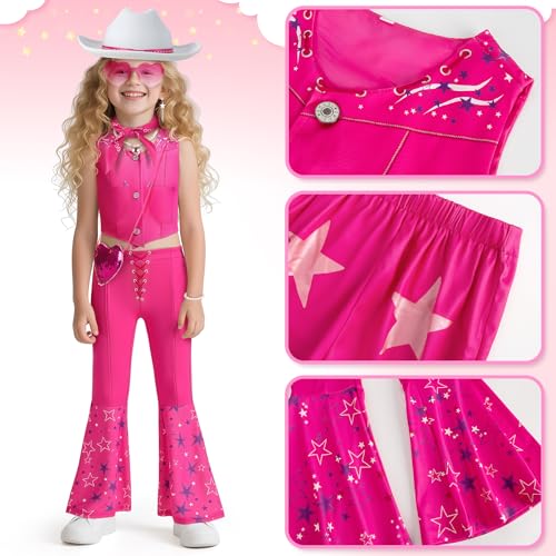 Disfraz Cowgirl Niñas Rosa para Fiesta y Halloween miniatura 3