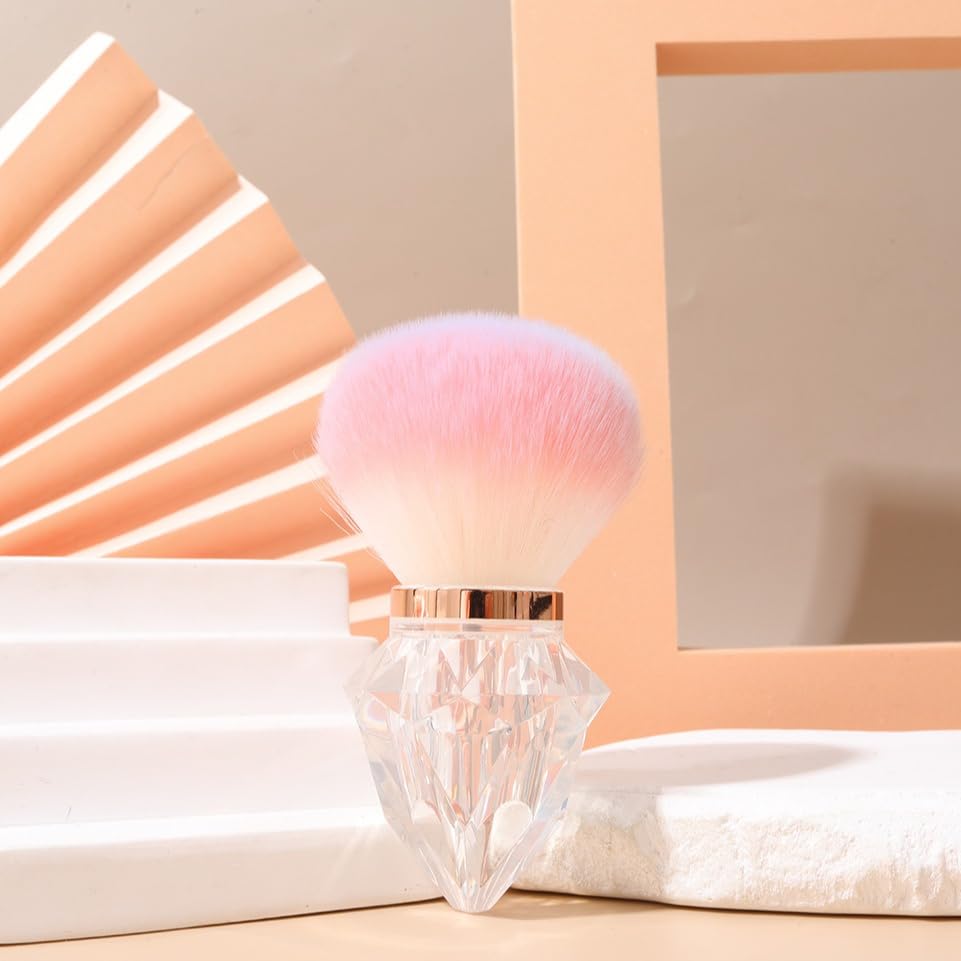 Portable Diamond Nail Dust Brush Multi-Use Makeup Tool for Powder Soft Synthetic Bristles Travel-Friendly 2 2x2 2x6 69
