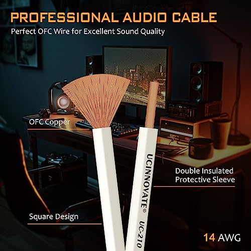 VVFLED White Speaker Cable with Banana Plugs, 2 Pack 1.5m / 4.9FT OFC Banana Plugs Speaker Wire - Image 4