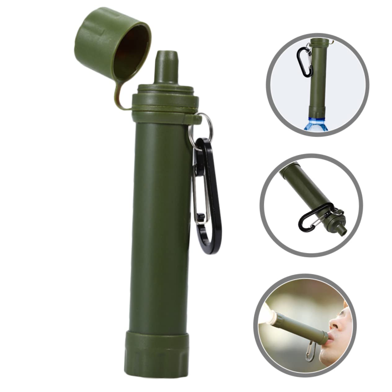 TOYANDONA 2 Pezzi Paglia che beve la vita filtro dell'acqua da campeggio per portatile piccolo Filtri depuratore d'acqua di sopravvivenza depuratore d'acqua da campeggio addominali