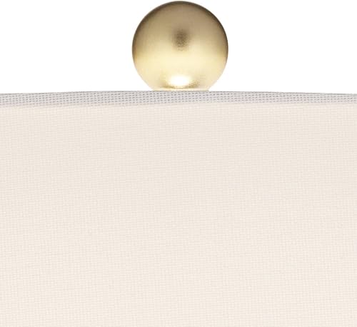 Miniatura 3 de 360 Lighting Cutlass - Juego de 2 lámparas de mesa modernas de lujo de 24 pulgadas de alto, color dorado, negro, tela blanca, pantalla cónica para