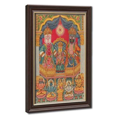 Toile Shri Jagannath de 40x61 cm sous cadre pour décoration de bureau