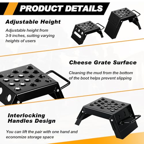 image for DaisyInner 2 Pcs Black Moto Starting Block Aid Adjustable 3-9