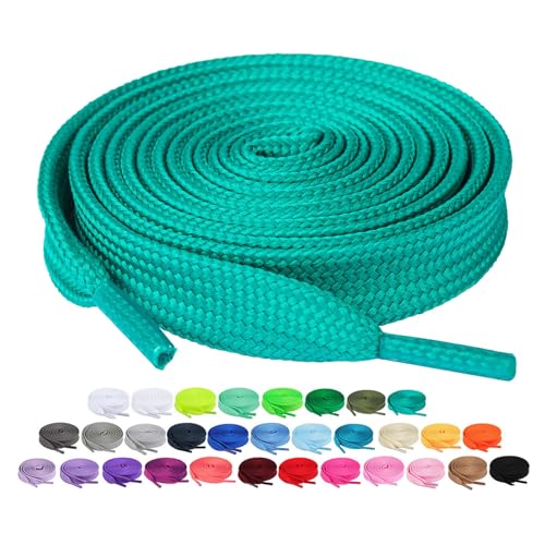 Image of Booyckiy 2 Pairs 2 /5 inch Flat Shoe Laces for Sneakers 31 Colors Shoelaces in 27 inch-72 inch