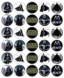 30 decoraciones comestibles para cupcakes con temática de Darth Vader. Adecuado para decoración de tartas y cupcakes, para todas las ocasiones como cumpleaños, bautizos, bodas, fiestas, etc.