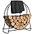 VIVOHOME 32 Inches Firewood Log Rack Hoop with Cover, Heavy Duty Solid Steel Fire Wood Storage Rack and Cover Set with Zipper, Round Log Holder Ring for Indoor Outdoor Patio Deck Porch