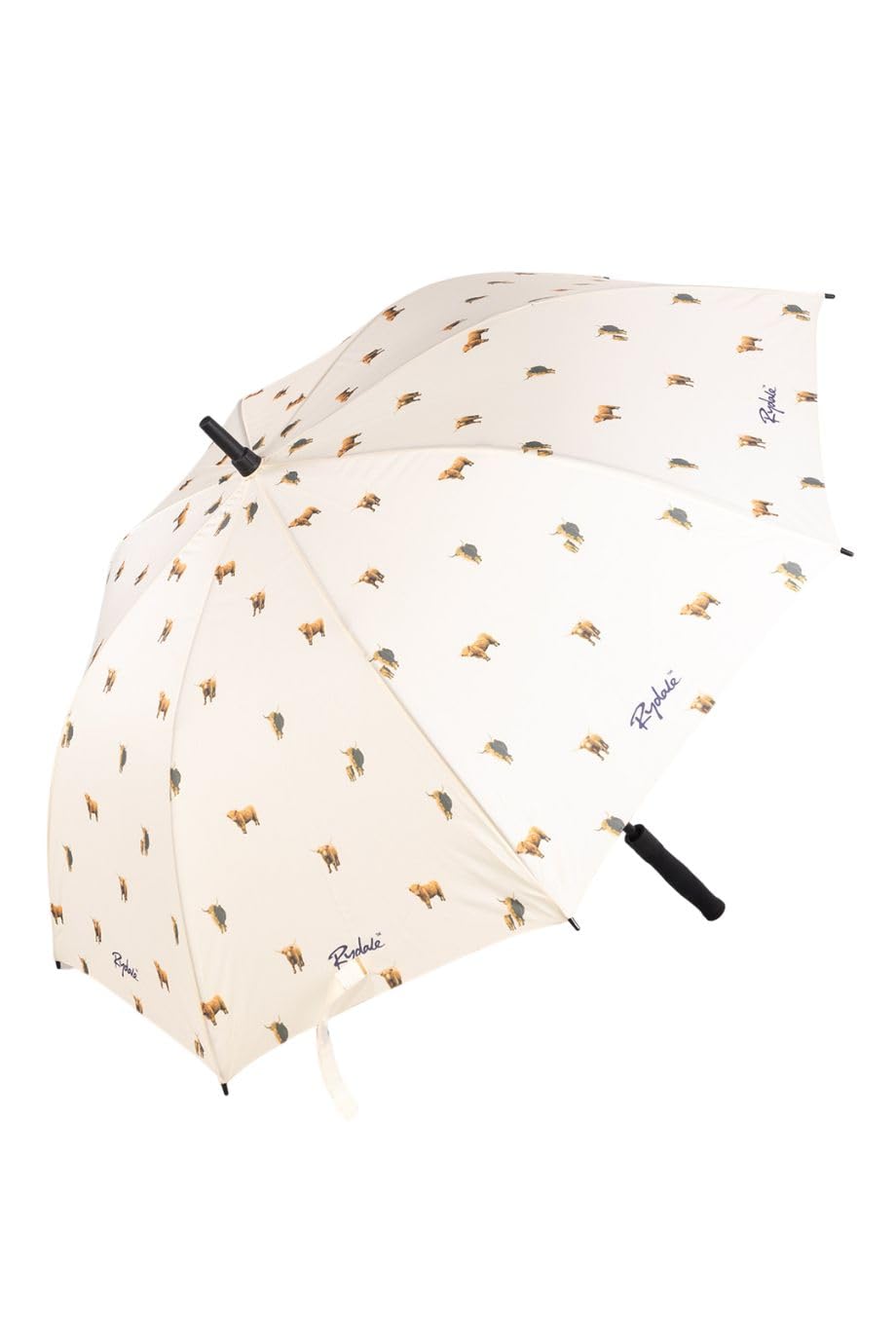 Rydale Large Golf Umbrella Country Designs Pheasant Polka Dot Plain Purple Navy Brolly (Highland Cow)