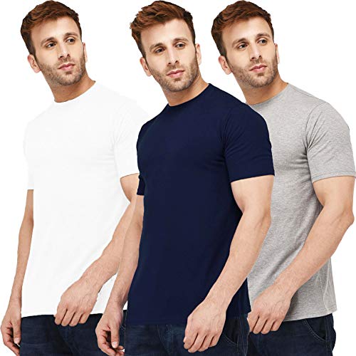 Image of Solid Men Half Sleeve Round Neck T-Shirt (Pack of 3)