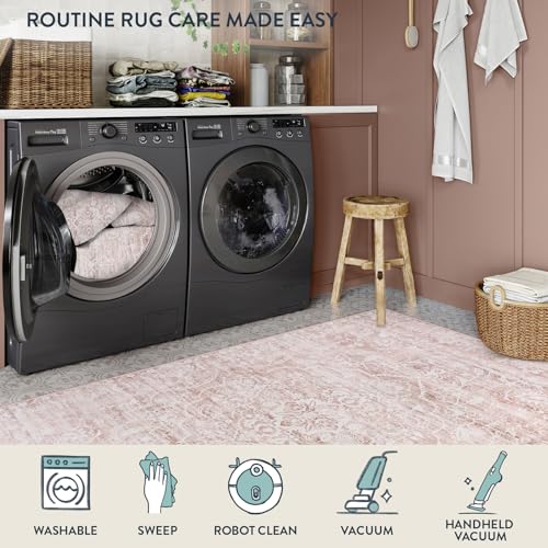 Tapete decorativo rosa Boho 213x152 cm para habitación niña miniatura 6