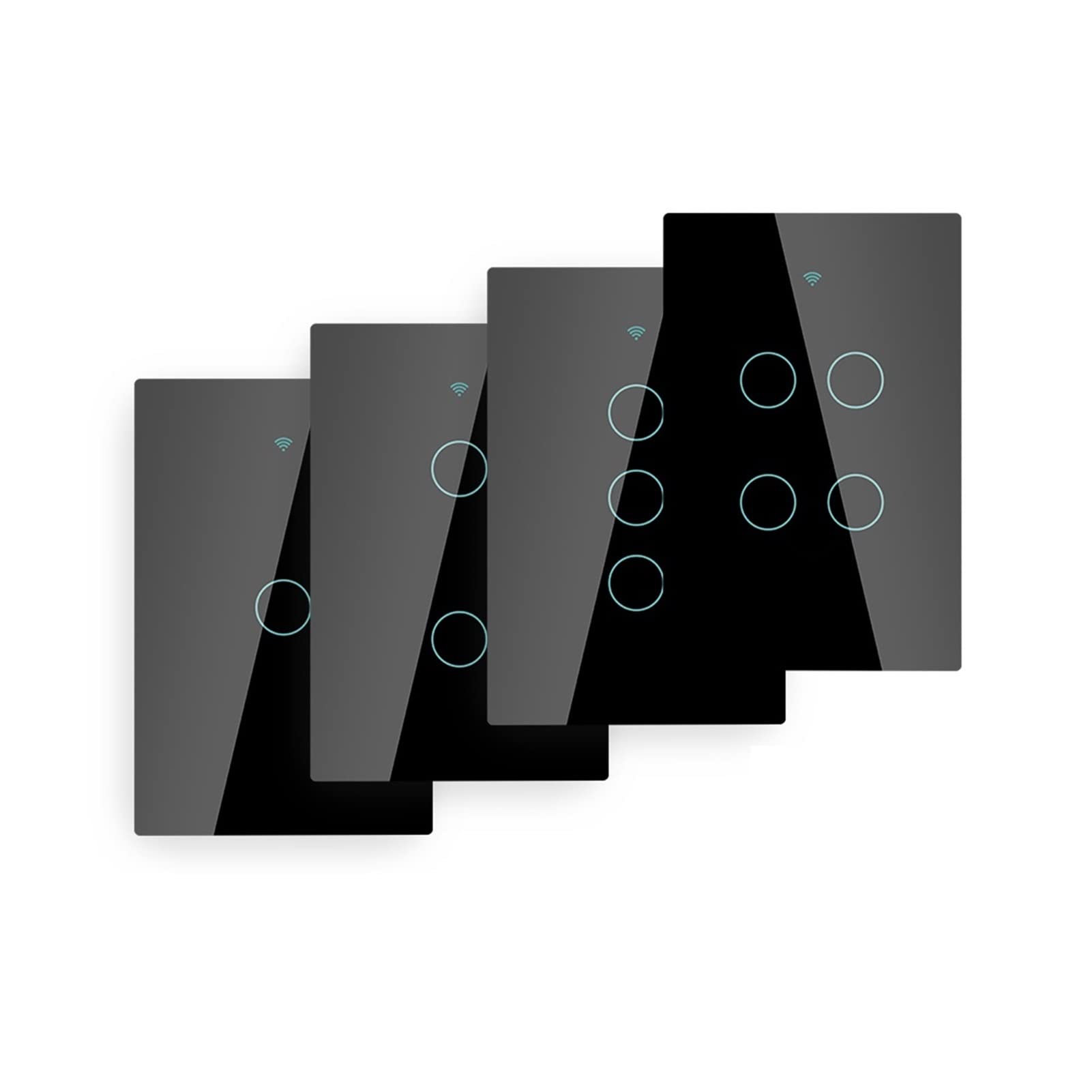 Interrupteur intelligent sans condensateur tactile noir pour LED