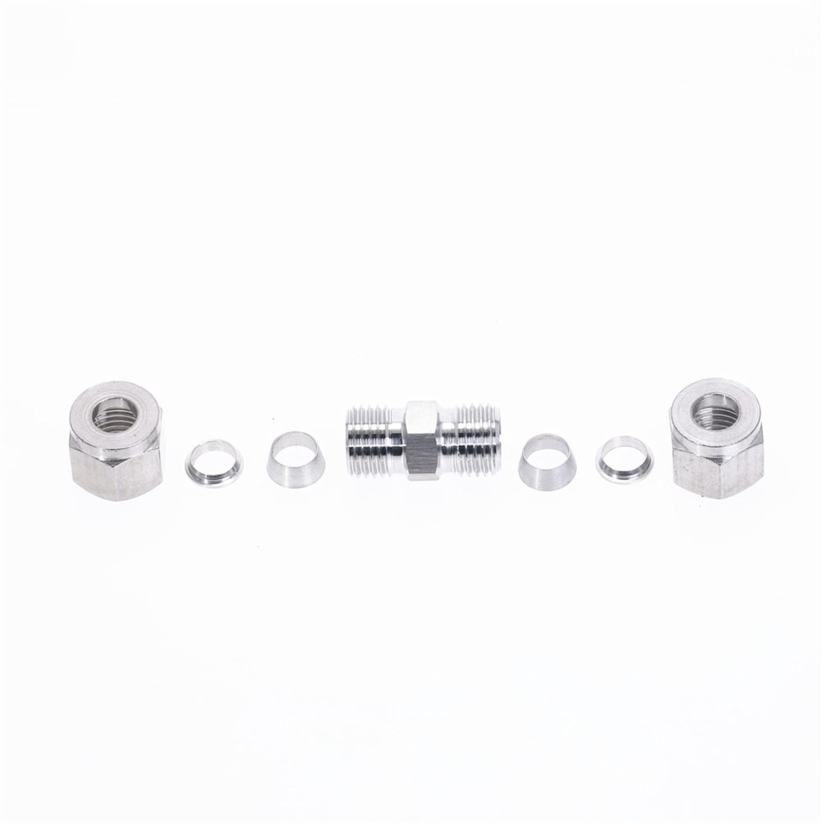 Raccordi per tubi Tubo in acciaio inossidabile e raccordo per tubi a 2 ghiere Raccordo dritto per tubi 304 SS 1/8'' 3/8'' 1/2'' 4 mm 10 mm Ugello per rubinetto per tubo da giardino (Specifiche filet