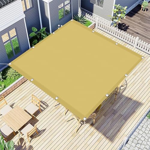 Protection voile d'ombrage 2.1 x 3 m rectangulaire avec oeillets jaune sable - 2