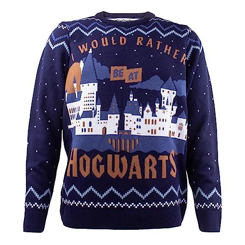 Harry Potter Unisex Erwachsene Rather Be At Hogwarts Strickpullover,...