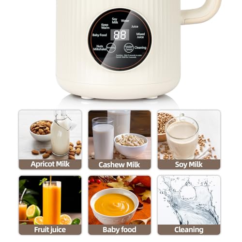 8-in-1 Nut Milk Maker for Almond Soy Oat Milk - 50oz Large Capacity, Delay Start, Self-Cleaning Blender, Ideal for Healthy Home Kitchens Enthusiasts - Image 4
