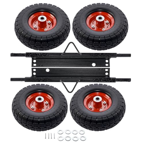 Red All-Terrain Solid Never Flat Tires Wheel Kit Replacement for Honda EU3000is Generator Solid Tires All Terrain Wheel Kit Mustrod