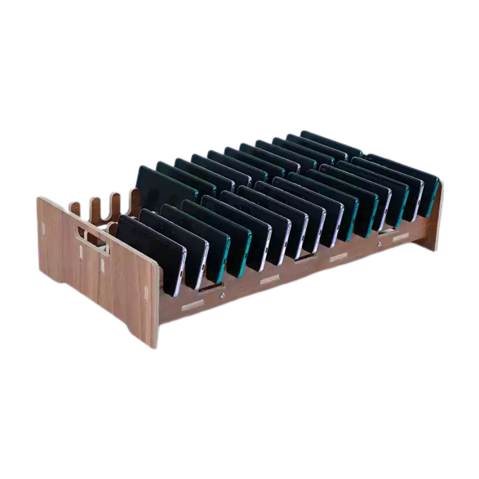 Mobile Phone Storage Cabinet Wooden Mobile Phone Desktop Storage Rack Mobile Phone Storage Cabinet,Wooden Structure Thickened Board Open Storage,Suitable for School Office and Factory(30 grids)