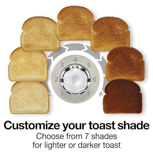 Proctor Silex Plastic 2 Slice Toaster, Bagel, Defrost & Cancel Buttons, Browning Control With 7 Shades, Auto Shutoff, Slide-Out Crumb Tray, Oat White (22660) - Image 6