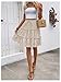Verdusa Women's Boho Floral Tiered Ruffle Skirts Flowy Flared Summer Knee Length Midi Skirt Apricot Small
