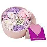 ♥Material de alta calidad: La materia prima es una flor de jabón natural, no tóxica e inofensiva, la flor se ve realista y el tacto es muy suave y suave. Los pétalos de jabón de rosas y clavel brindan un cuidado suave para la piel.