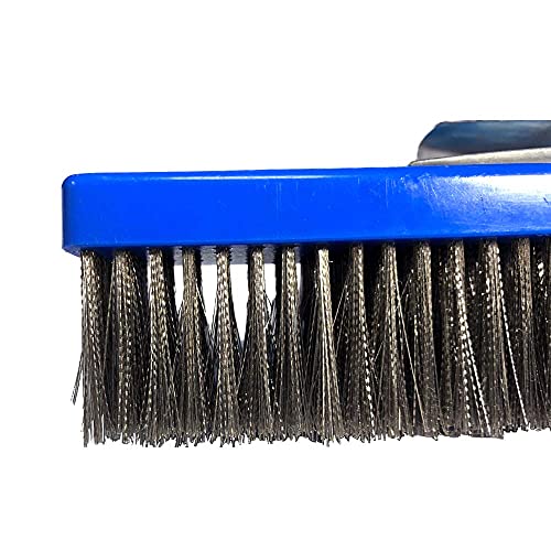 Daveyspa 10 Inch Pool Brush Heavy Duty Stainless Steel Wire Fortified Curved Edges for Pool Stubborn